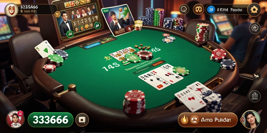 Tangkapan layar 333666 menampilkan gameplay poker yang seru dan interaktif.