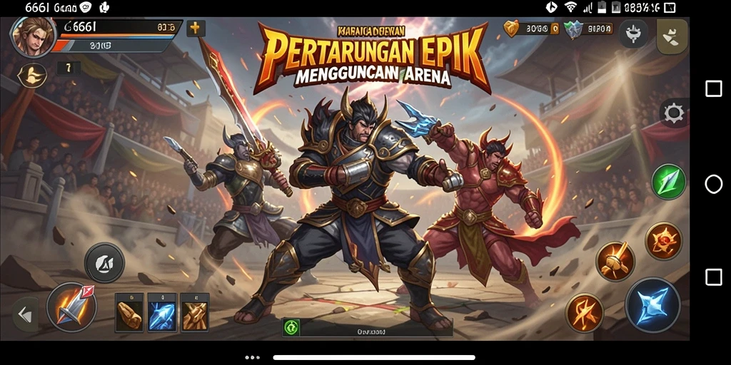 Tampilan screenshot pertarungan seru dalam game Fighting 666I.