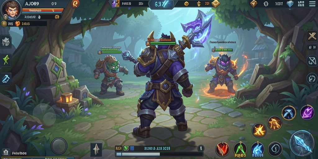 Screenshot gameplay AJO89 yang menunjukkan pertarungan seru dalam dunia fantasi.