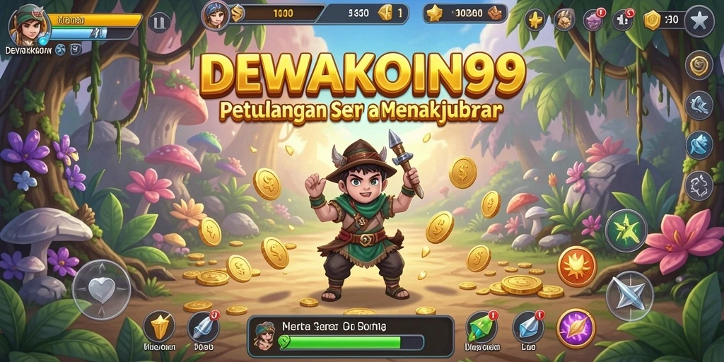 Screenshot gameplay DEWAKOIN99 menampilkan karakter menjelajahi dunia petualangan.