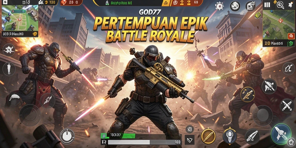 Tampilan gameplay menarik di game Battle Royale GOD77.