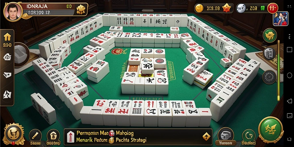 Tampilan gameplay menarik dari permainan Mahjong IDNRAJA.