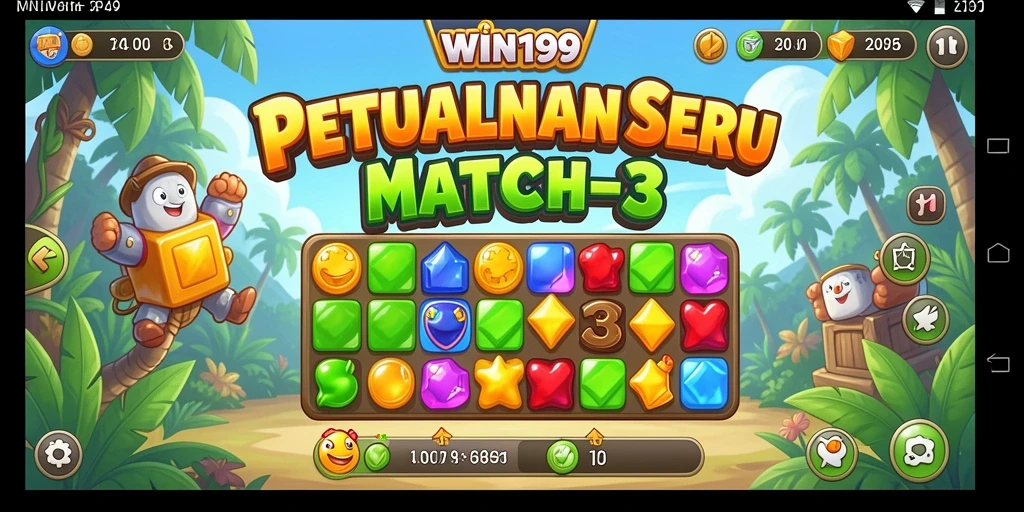 Gameplay seru dalam game Match-3 WIN199 yang menantang.