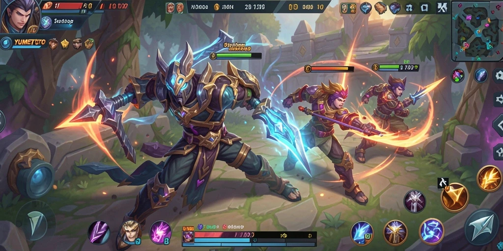 Tampilan menarik dari gameplay seru YUMETOTO di arena pertempuran.